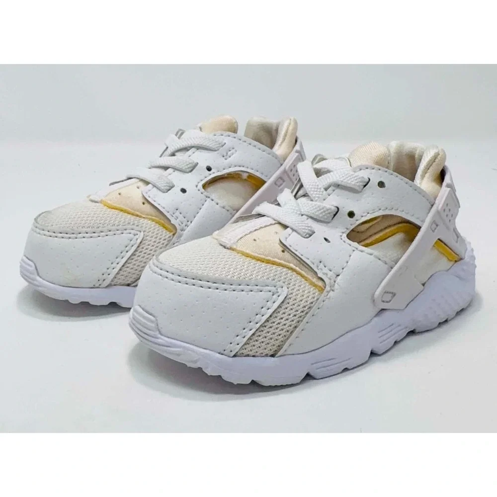 Nike Air Huarache Run Sneakers Toddler 7C White Sail Triple White Shoes 704950-1